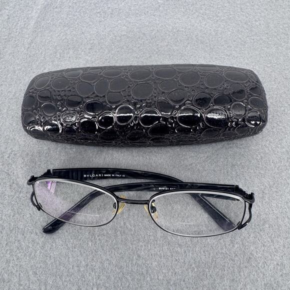 Bvlgari BV6131 Eyeglasses Frame 52-17-135 Black Oval Made in Italy COL.1 Case - Picture 2 of 9